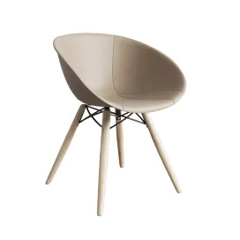 Pedrali Gliss chair in dove gray leather